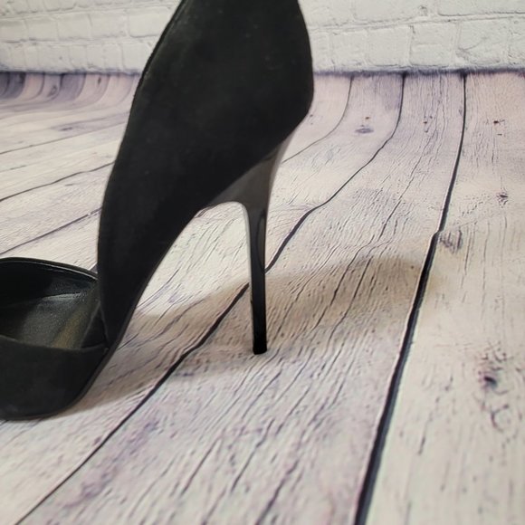 Steve Madden Varcityy Black Velvet Suede Pumps Heels Size 10 - Picture 4 of 7